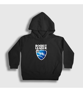 Presmono Unisex Çocuk Beyaz Logo Oyun Rocket League Kapüşonlu Sweatshirt 491589tt (Siyah)