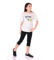 Toontoy Kız Çocuk Happiness Baskılı Kaprili Takım (Yeşil)