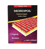 Karbon Kağıdı A3 5 Adet 1 Paket Monopol Karbon Kağıdı Renk Seçeneği A-3 5 Adet 1 Paket (Kırmızı)