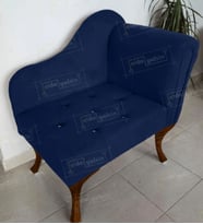 Yeni Model Ters Kol Tekli Köşe Koltuğu Josefin Bench Ceviz Ayak (Lacivert)