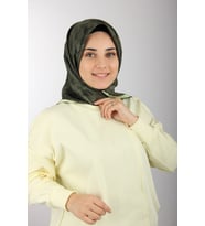 Koyu Somon Ipek Tivil Eşarp 7208713-991 (Haki)