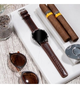vagave Samsung Galaxy Watch 4  Watch 5 Watch 6 40 44 Mm/pro 45 Mm, Watch 4 40 42 44 46 Mm , Watch 3 41 42 Mm Deri Kordon (Kahverengi)