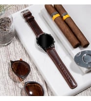 vagave Samsung Galaxy Watch 4  Watch 5 Watch 6 40 44 Mm/pro 45 Mm, Watch 4 40 42 44 46 Mm , Watch 3 41 42 Mm Deri Kordon (Kahverengi)