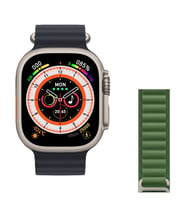 Pazariz Watch 8 Ultra 49mm  Amax Ultra Akıllı NFC - GPS  Kordonunu Seç  (Yeşil-Siyah)
