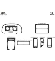 Meriç® Seat Arosa Ön Torpido Kaplama Maun 10 Parça 1997-2001 (Karbon)