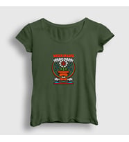 Presmono Kadın Sarı Water Is Life Çiçek T-Shirt 289413tt (Haki)