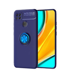 Xiaomi Redmi 9C Kılıf Yüzüklü Magnetli Ravel Case (Mavi)