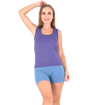 Sporcu  Unisex  Gym Seamless Dikişsiz T-shirt (Mor)