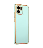 Xiaomi Redmi A1 Kılıf Zore Bark Kenarları Altın Renk Kılıf (Açık Mavi)