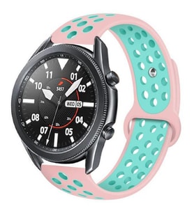 Huawei GT2 46mm KRD-02 Suya Dayanıklı Delikli Renkli Silikon Kordon (Pembe)