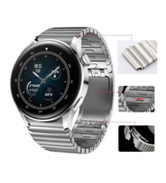 Samsung Galaxy Watch Gear S3 Kordon Baklalı Metal Kordon (Gümüş)