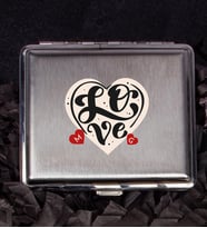 Sevgililere Özel Harfli  Metal Sigara Tabakası 106971 (Turuncu)