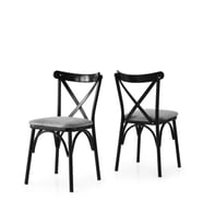 Bahar Mutfak Bahçe Cafe Sandalyesi 2 Li Set (Siyah)