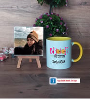 Biyoloji Öğretmeni Fotoğraflı Dekoratif Taş, Kupa Bardak Beyaz Hediye (Model 7)