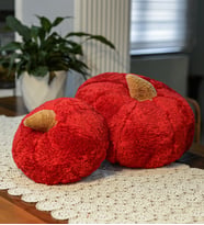 Dekoratif 2'li Pelüş Kabak Kırlent (Kırmızı)