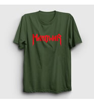 Presmono Unisex Sarı Logo Manowar T-Shirt 63841tt (Haki)