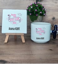 Anneler Günün Kutlu Olsun Anne Hediye Seti Kupa Bardak T Kulplu ve Dekoratif Taş Anneye Doğum Günü Anneler Günü Hediyesi (Model 2)