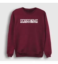 Presmono Unisex Beyaz Scorpions Sweatshirt 110008tt (Bordo)