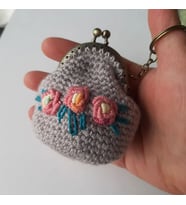 Klipsli Mini Cüzdan Anahtarlık (Gri)