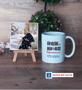 Din Kültürü Öğretmeni Fotoğraflı Dekoratif Taş, Kupa Bardak Beyaz Hediye Öğretmenler Günü Hediyesi (Model 1)