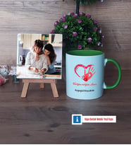 Anneye Hediye Fotoğraflı Dekoratif Taş, Kupa Bardak Beyaz Hediye (Model 14)