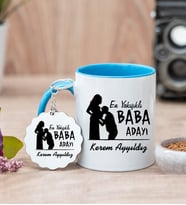 En Yakışıklı Baba Adayı  Kupa Bardağı ve Anahtarlık Hediye Seti (Model 2)