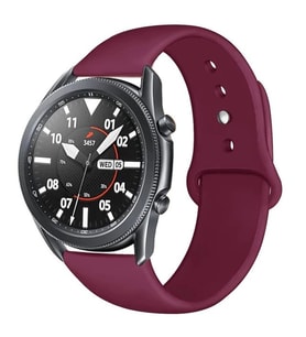 Samsung Galaxy Watch 3 45mm Kordon Silikon Spor Kordon (Vişne)