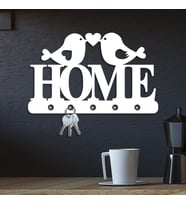 Home Anahtarlık Askılık  KUŞLU Dekoratif Home Anahtarlık (Beyaz)