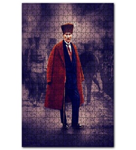 Cakapuzzle Siyah Beyaz Cephede Renkli Atatürk Puzzle Yapboz MDF (Ahşap) (1000 Parça)