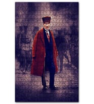 Cakapuzzle Siyah Beyaz Cephede Renkli Atatürk Puzzle Yapboz MDF (Ahşap) (1000 Parça)
