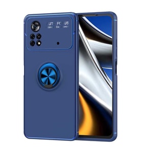 Xiaomi Poco M4 Pro 4G Kılıf Yüzüklü Magnetli Ravel Case Kapak (Mavi)