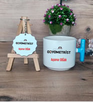 Odyometrist Hediye Seti Kupa Bardak T Kulplu ve Anahtarlık Tıp Bayramı Hediyesi (Model 3)