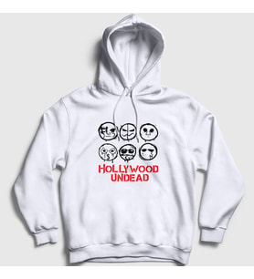Presmono Unisex Beyaz Masks V3 Hollywood Undead Kapüşonlu Sweatshirt 150080tt (Beyaz)