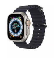 Apple Watch Ultra 49mm Uyumlu Ocean Kordon Silikon Kayış Okyanus Kordon (Gece Mavisi)