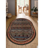 Dijital Baskılı Kaymaz Taban Yıkanabilir Oval Salon Halısı Mutfak Halısı Yolluk NDO-HT-862 (Çok Renkli)