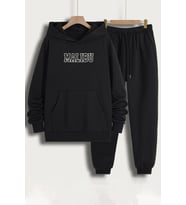 Unisex Malibu Baskılı Eşofman Takımı (Siyah)