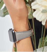 vagave Apple Watch 38 mm 40 mm 41 mm 3 4 5 6 7 se 8 9 Uyumlu Kadın Deri Kordon Saat Kayışı (Gri)