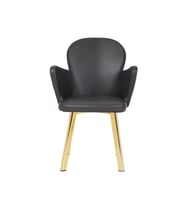 MARKA  ELZ SALON/MUTFAK SANDALYESİ KELEBEK (SUNİ DERİ/GOLD AYAK) (Gri)
