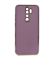 Xiaomi Redmi Note 8 Pro Kılıf Kenarları Gold Kamera Korumalı Renkli Pastel Silikon Açık Yeşil BARK (Mor)