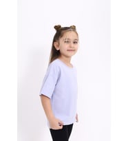 Toontoy Kız Çocuk Baskılı Tişört (Mavi)