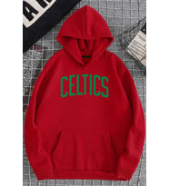 Unisex Celtics Baskılı Sweatshirt (Kırmızı)