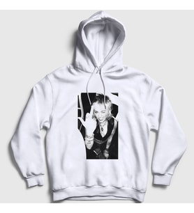 Presmono Unisex Beyaz Flip Miley Cyrus Kapüşonlu Sweatshirt 400357tt (Beyaz)