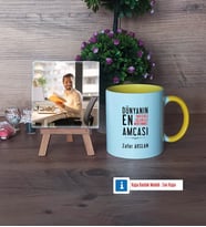 Amcaya Hediye Fotoğraflı Dekoratif Taş, Kupa Bardak Beyaz Hediye (Model 7)