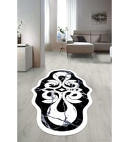 Dijital Baskılı Kaymaz Taban Yıkanabilir Lazer Kesim Salon Halısı Yolluk NLZR-HT-1016 (Çok Renkli)