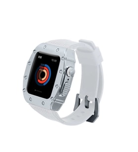 Apple Watch 7 45mm KRD-65 Kordon (Beyaz - Gümüş)