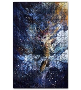 Cakapuzzle Karların İçinden Fırlayan Vahşi Kurt Puzzle Yapboz MDF (Ahşap) (1000 Parça)