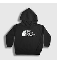 Presmono Unisex Çocuk Beyaz Logo The East Coast Kapüşonlu Sweatshirt 503488tt (Siyah)