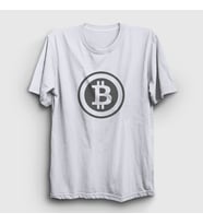 Presmono Unisex Sarı Gray Logo Bitcoin T-Shirt 263818tt (Beyaz)