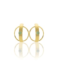 Kadir Jewellery 22 Ayar Altın Kaplama Vintage Küpe -El İşçiliği Ve Hipoalerjenik Küpe (Açık Yeşil)