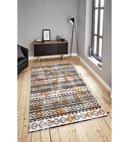 Dijital Baskılı Yıkanabilir Kaymaz Modern Renkli Salon Halısı Mutfak Halısı Yolluk ND-HY-1272 (Beyaz)